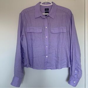 GAP 100% Linen Cropped Shirt S